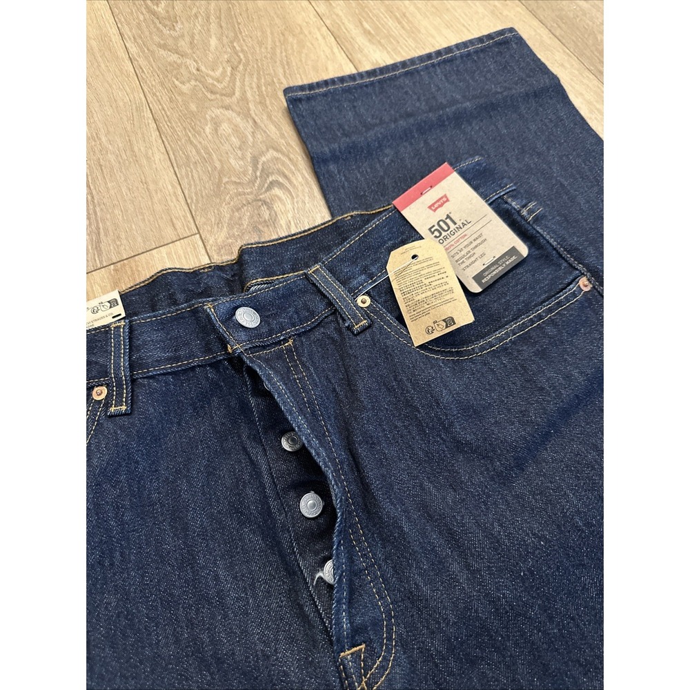 Levi's 501 Original Jeans Men's‎ 38x32 Blue Button Fly Straight Fit 100% Cotton